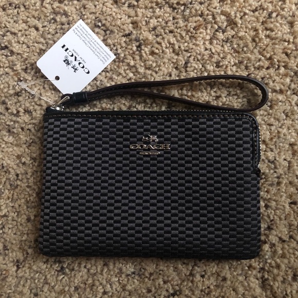 Coach Wristlet Legacy Jacquard Small grey/black - Picture 2 of 6